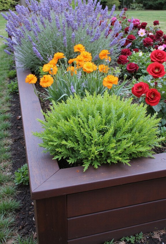 cedar raised bed border