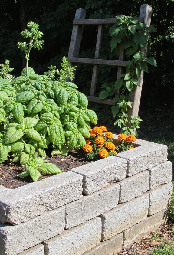 cinder block garden bed