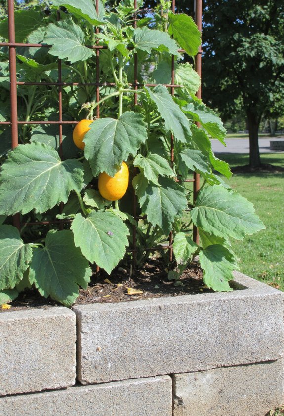 concrete block cucumber trellis