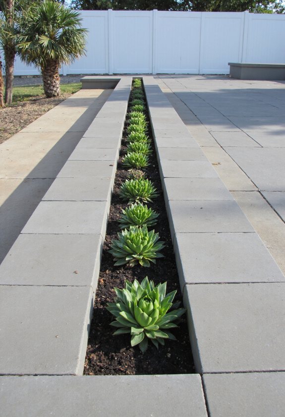 concrete block garden centerpiece