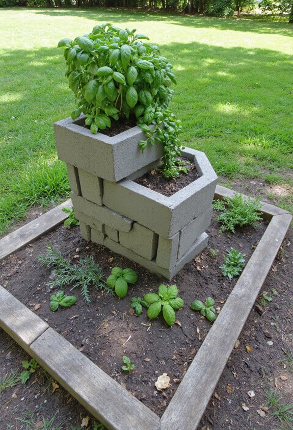concrete herb spiral garden
