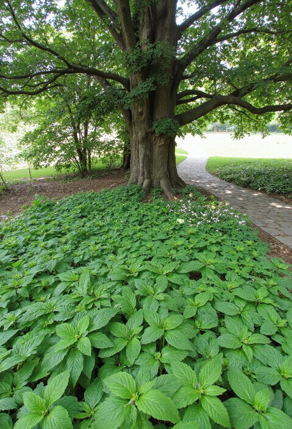 cool shady groundcover under trees