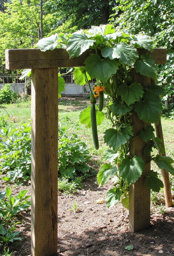 corner garden t shaped trellis