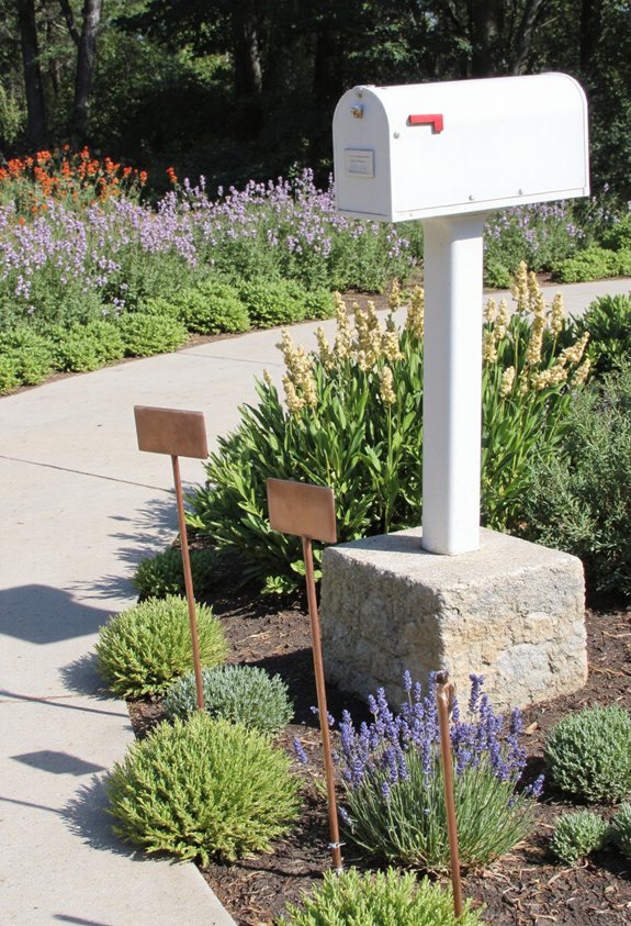 decorative stakes enhance garden