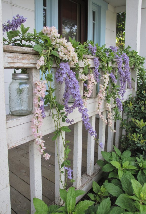delicate sweet peas jars
