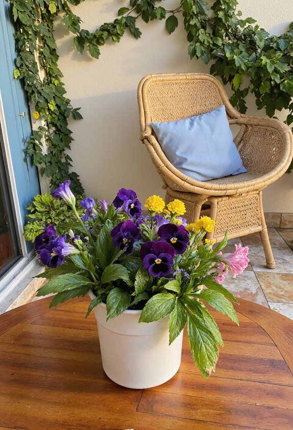 early season colorful patio early season colorful patio
