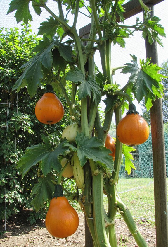 garden net supports squash