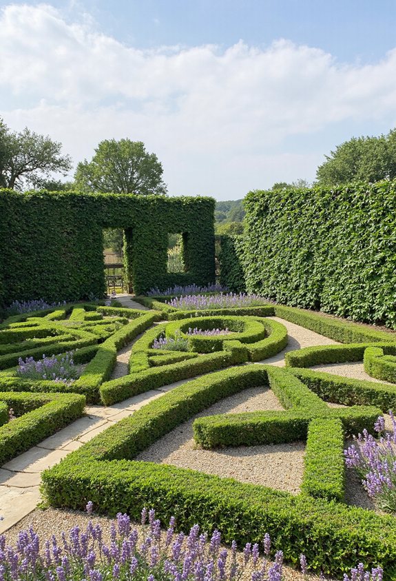 geometric boxwood garden design