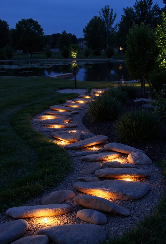 glowing stone led installation