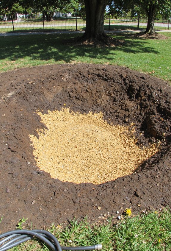 gravel soakaway pit installation