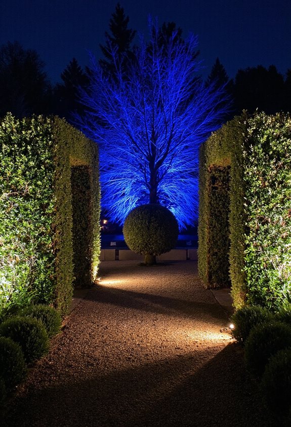 illuminated topiary garden drama