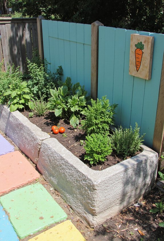 kid friendly garden block bed