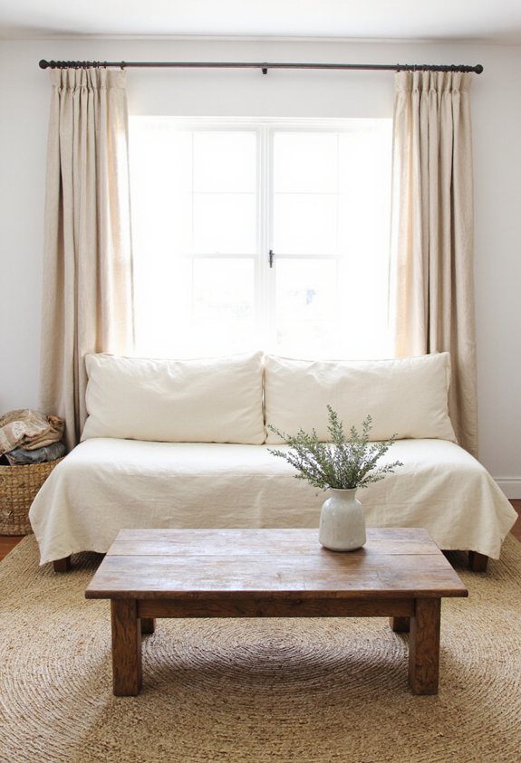 linen curtains warm slipcovers