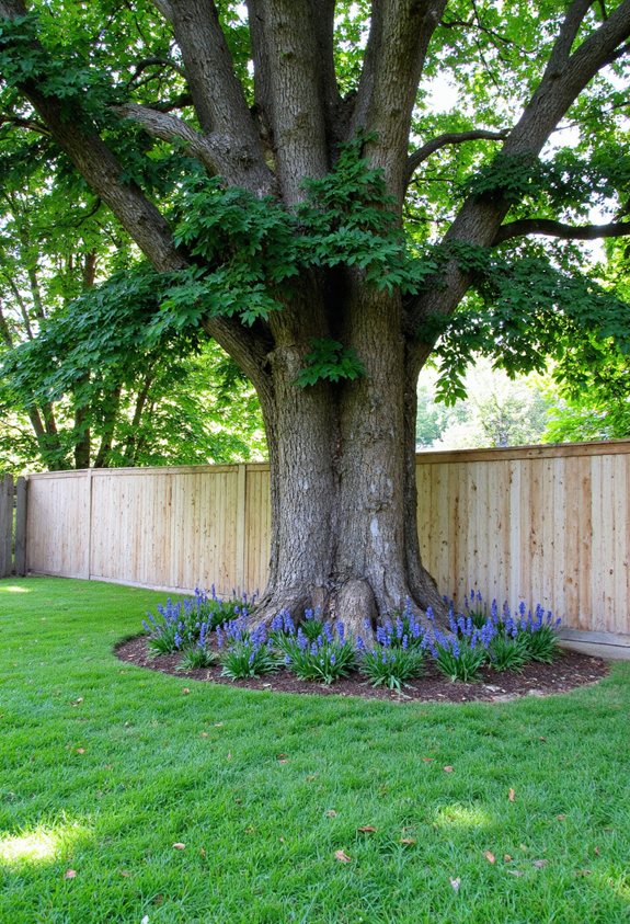 low fence defines garden corner