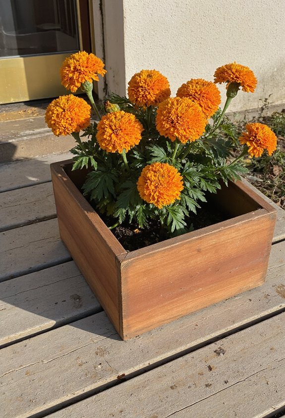low profile seasonal marigold box