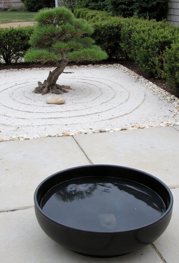 low profile water bowl zen garden