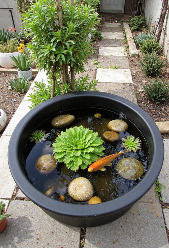 miniature aquatic garden conversion