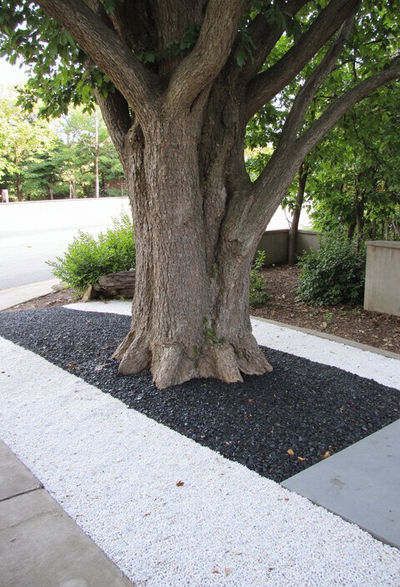 modern low maintenance pebble ground