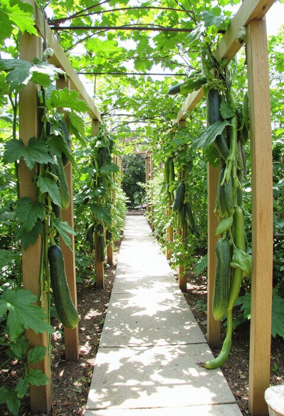narrow garden trellis runway