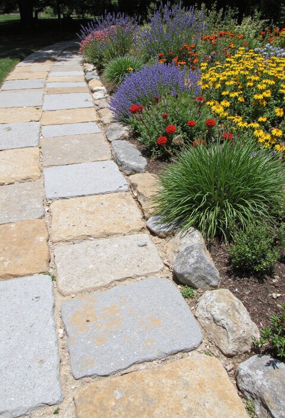 organic irregular flagstone border