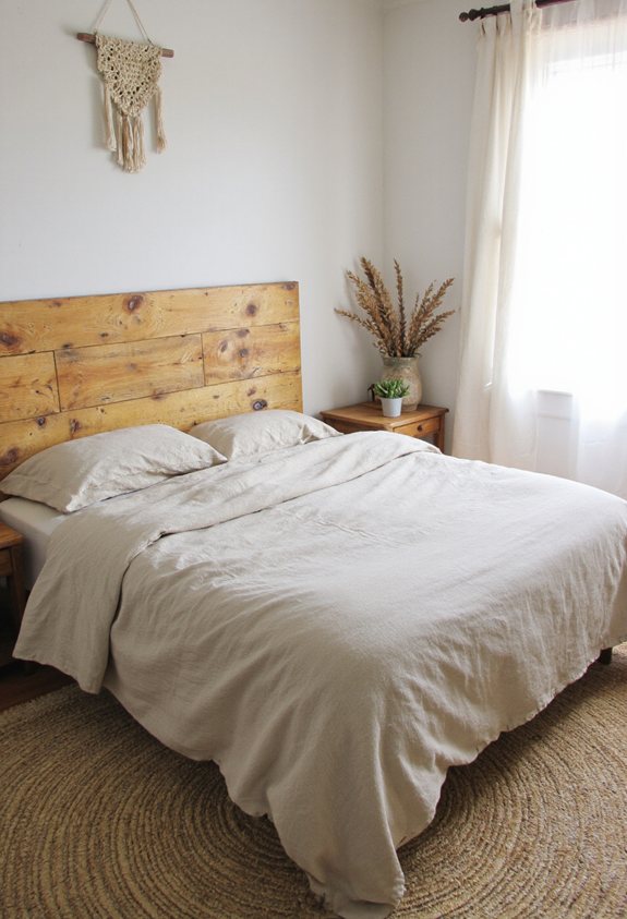reclaimed wood headboard installation