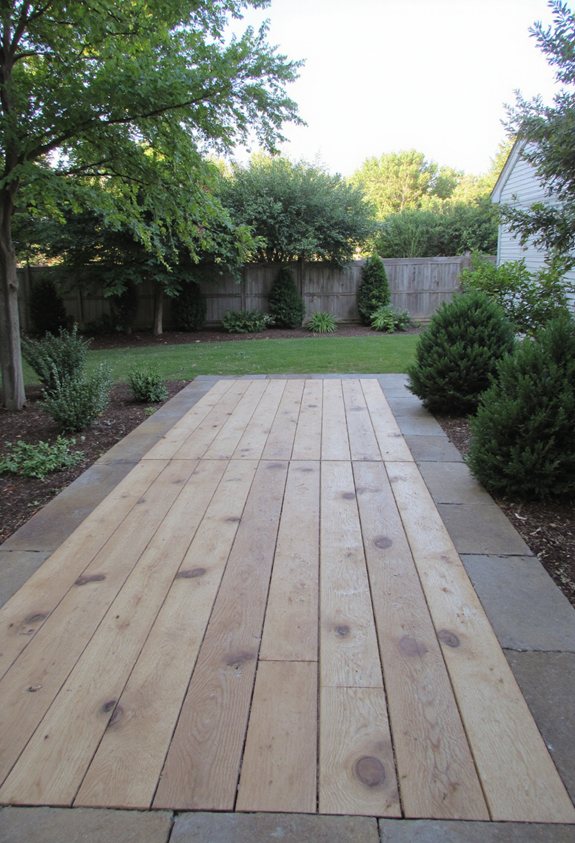reclaimed wood low deck deck