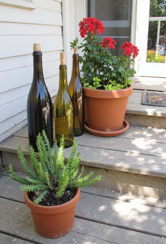 recycled bottle garden display