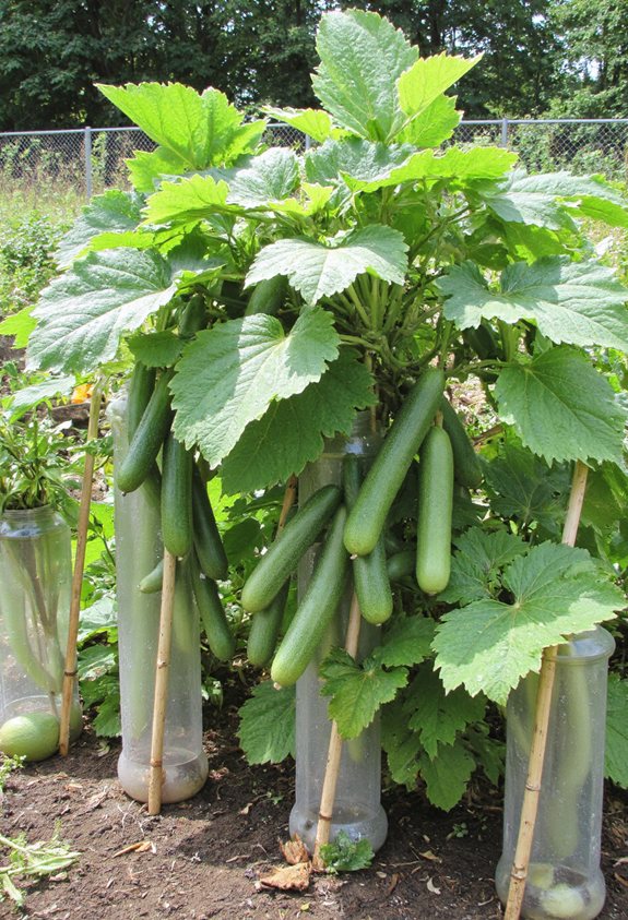 recycled bottle plant columns