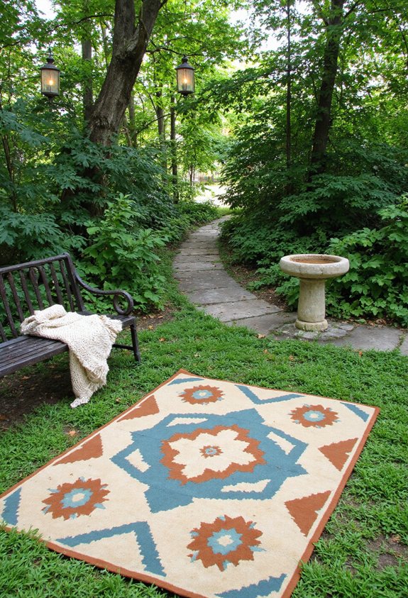 retro garden rug charm
