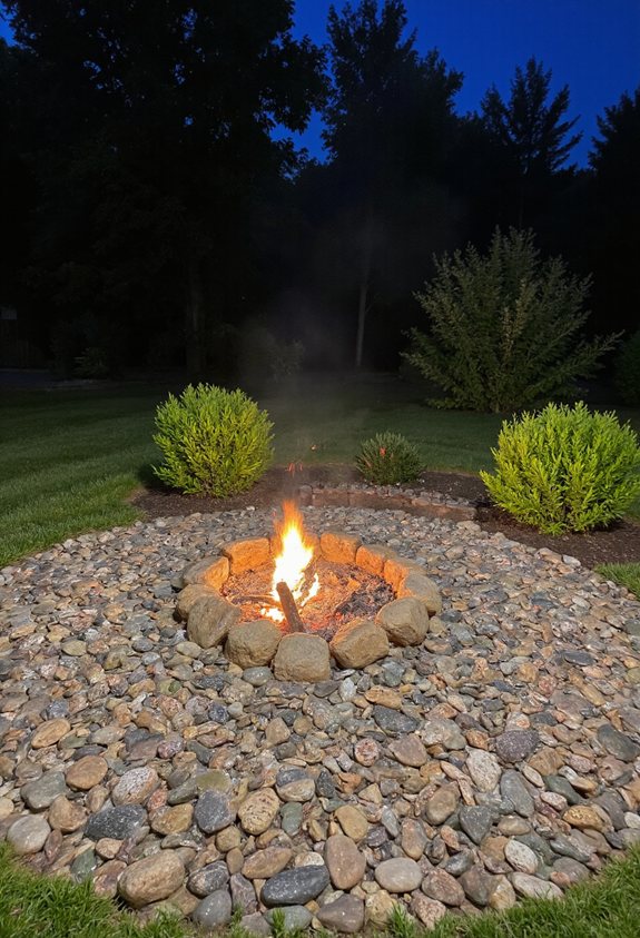 river rock fire pit