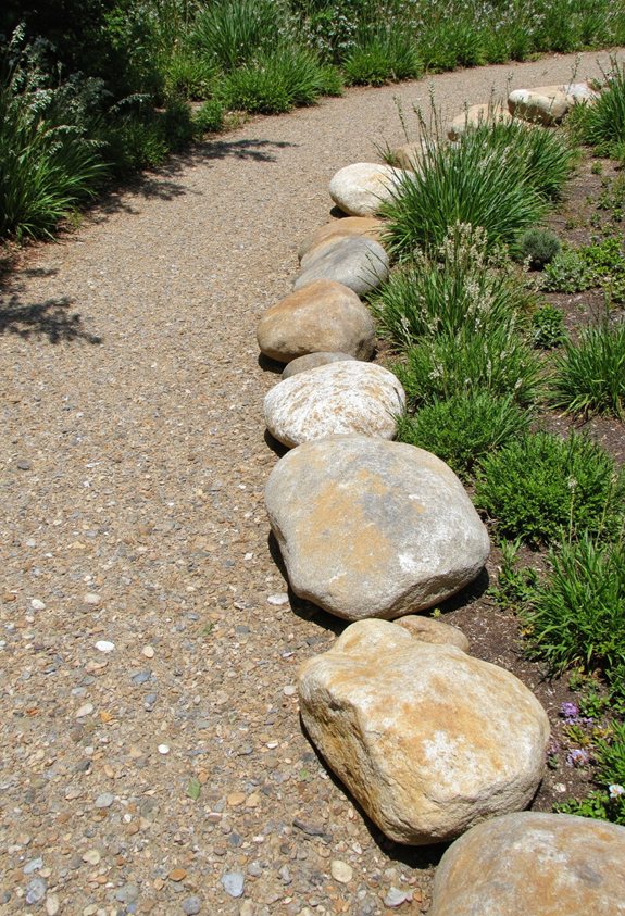 rock capped garden edges