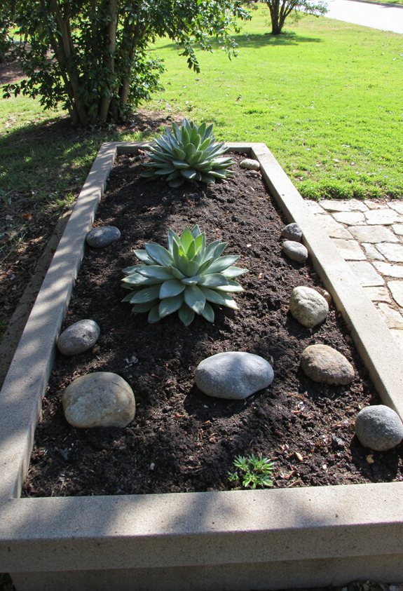 rocks soil drainage plants