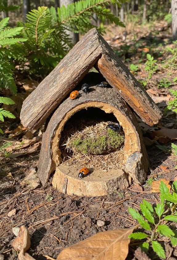 rustic log cabin bug hotel