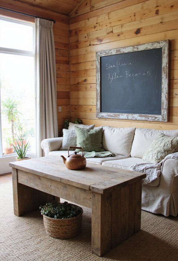 rustic reclaimed wood chalkboard