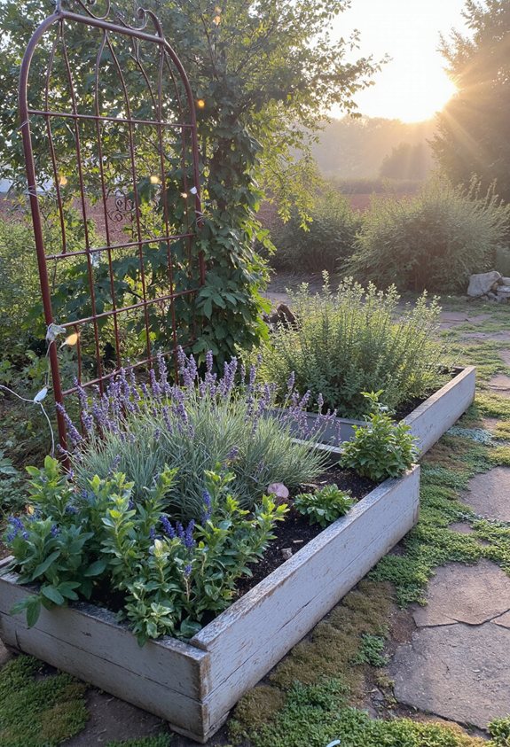 rustic reclaimed wood planters