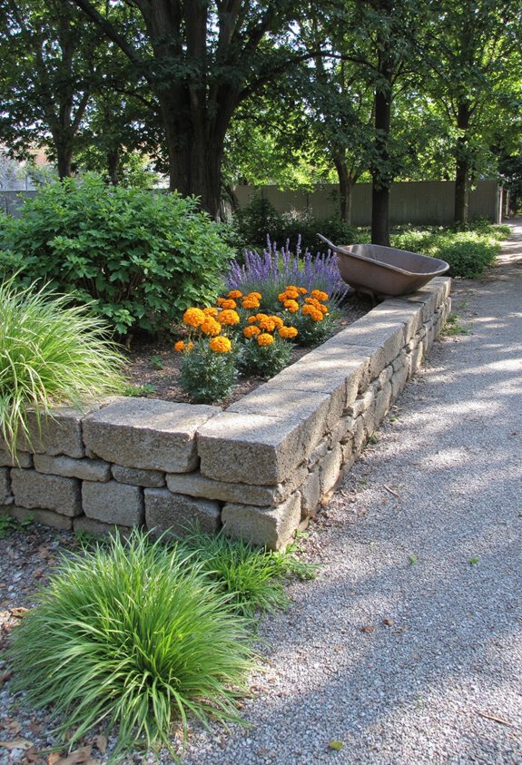rustic stone like block bed