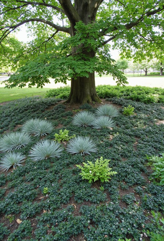 shade tolerant low maintenance groundcovers