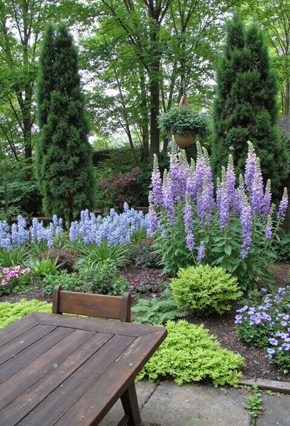 shade tolerant perennials year round blooms
