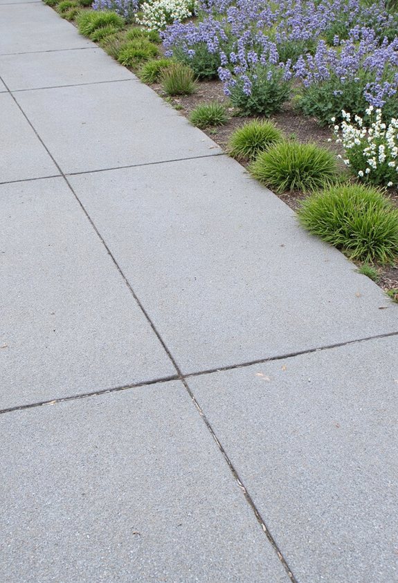 sleek concrete garden border