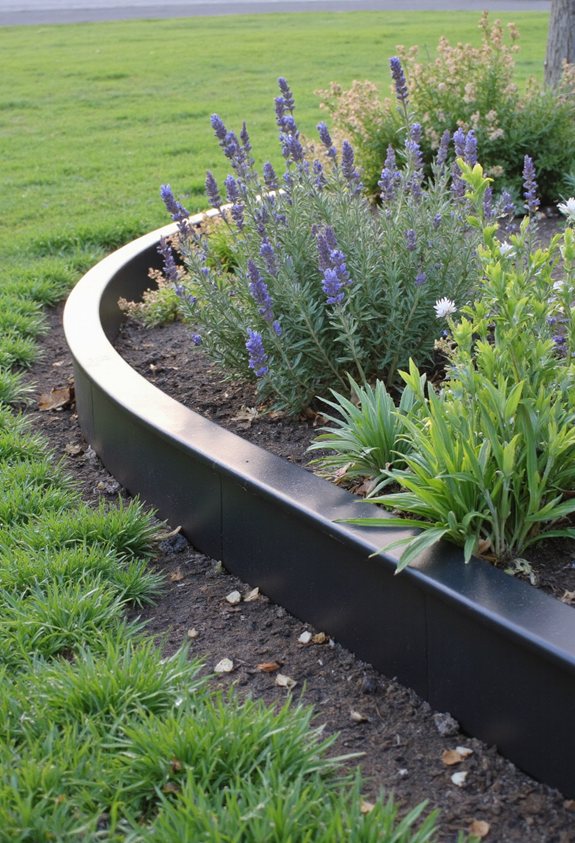 sleek low profile garden edging