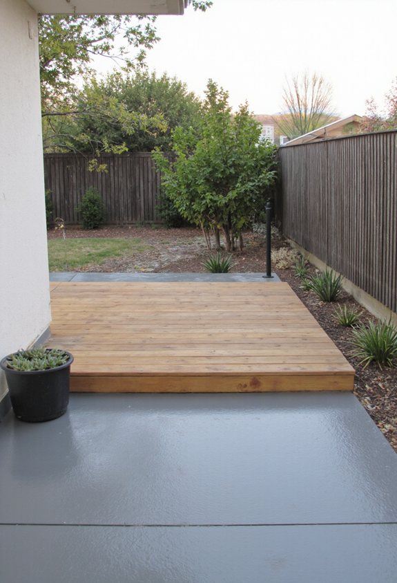 sleek modern concrete patio