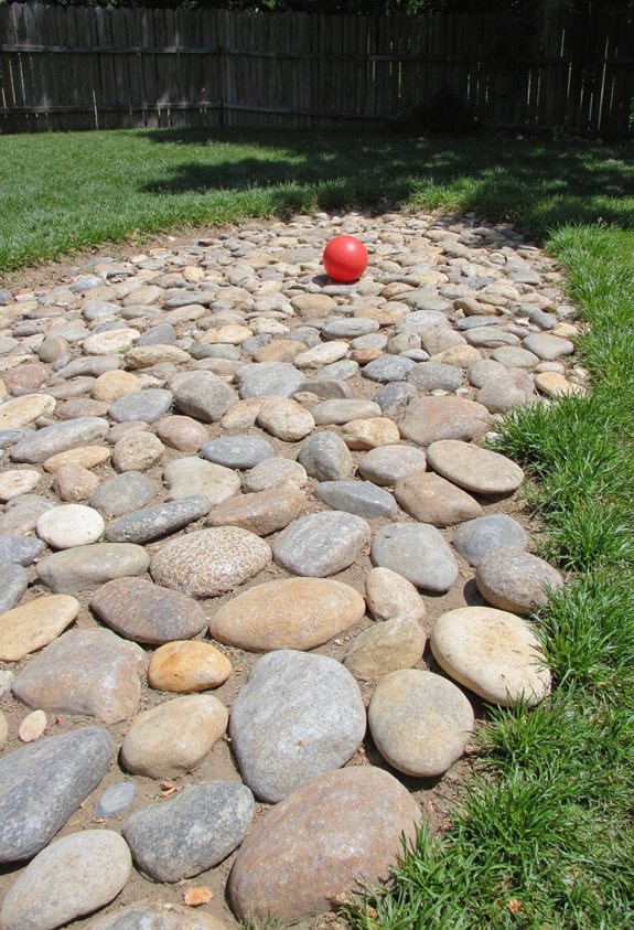 smooth river rock landing