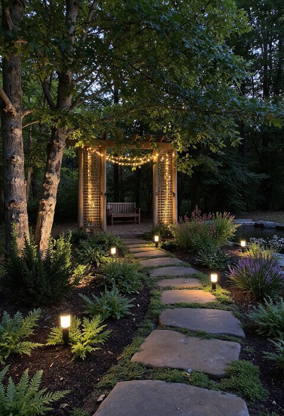 solarlit sustainable gravel pathway