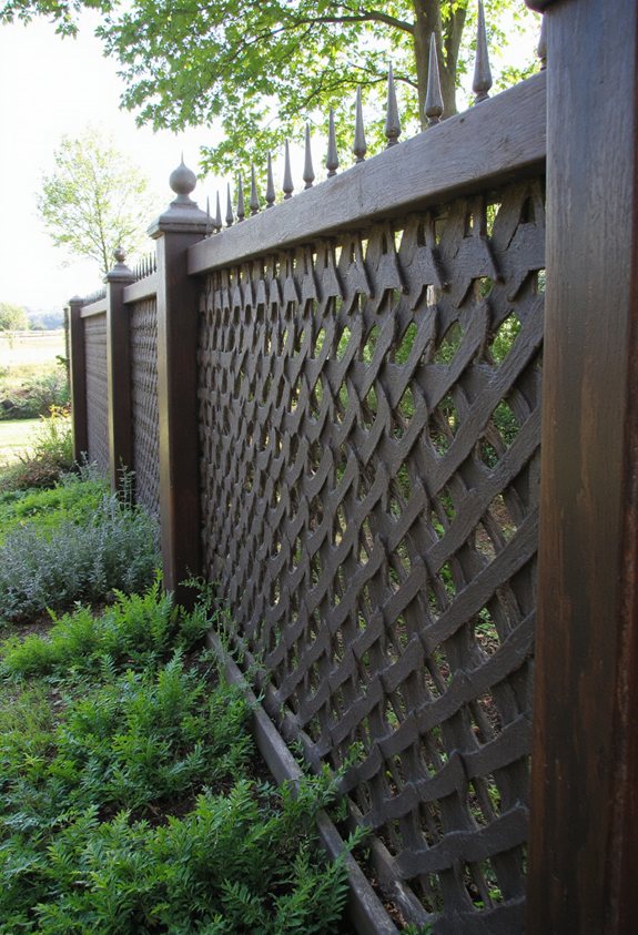 spiked decorative lattice fence