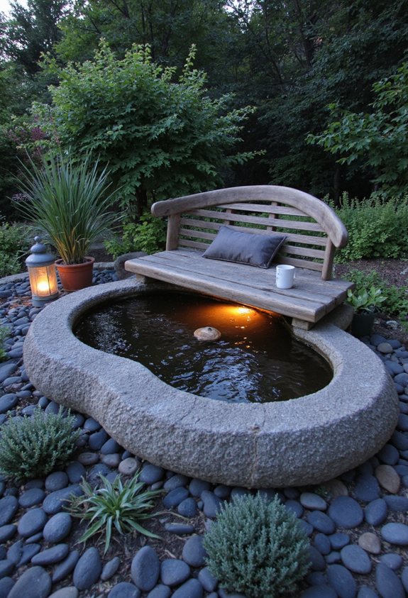 stone basin seating nook