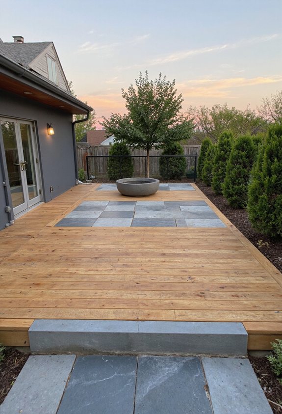 stone inlaid deck design