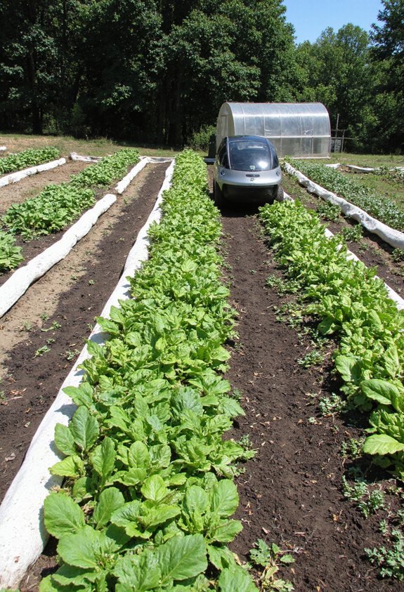 straight evenly spaced rows