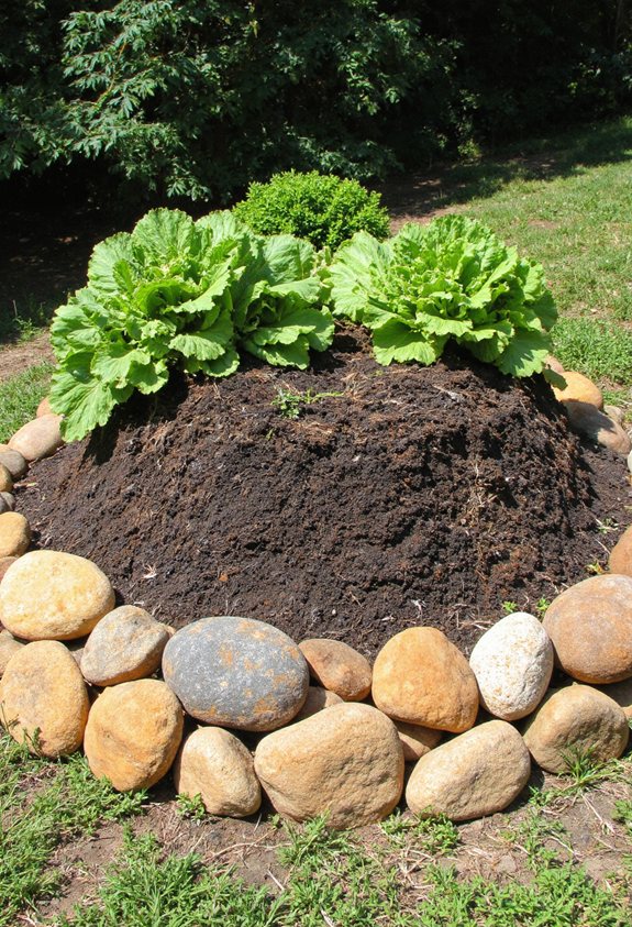 sturdy river rock garden edge