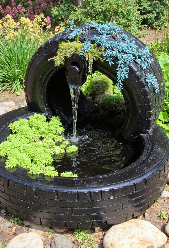 tire shaped aquatic fountain
