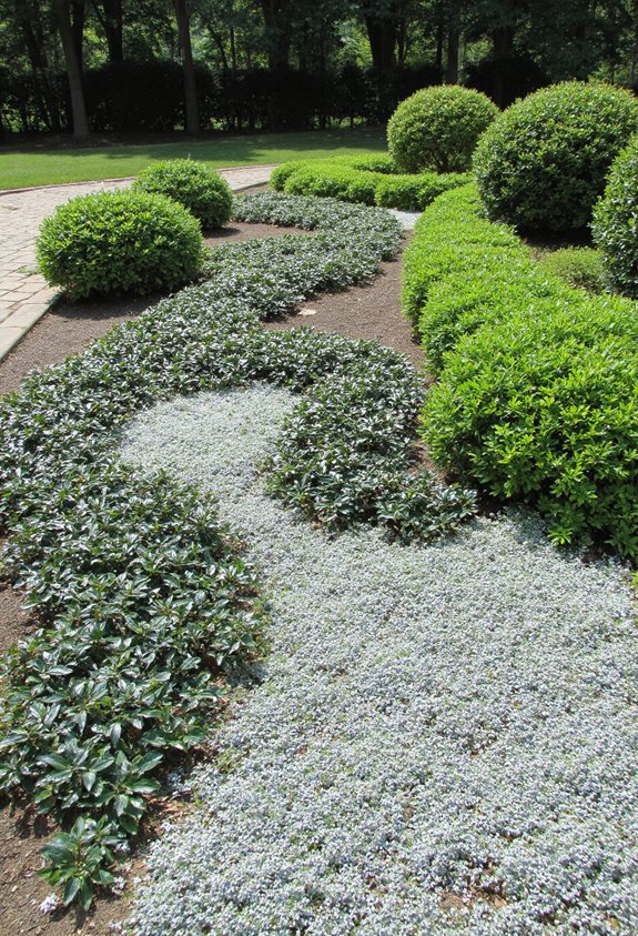 trimmed evergreen groundcovers